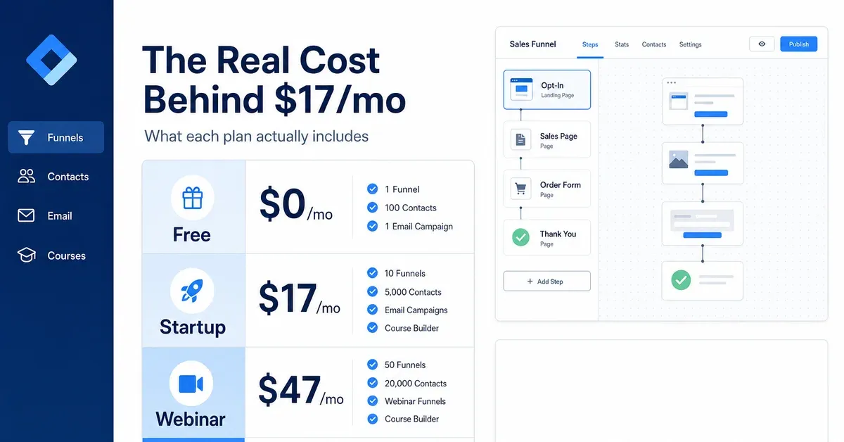 Systeme.io pricing 2026 — real cost breakdown by plan